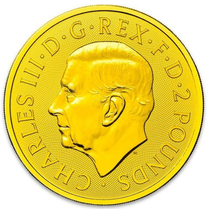 UK - Silver Britannia Full 24k Gold Gilded Coin - 1 oz