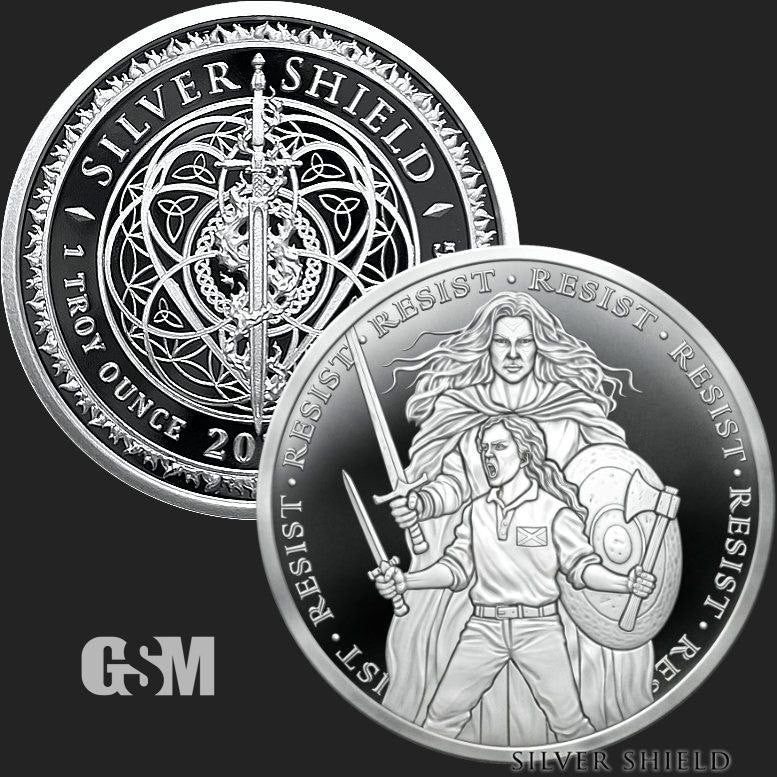 US - Silver Shield MicroMintage World war meme  #155 Resist  - 1 oz