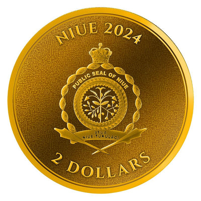 Niue - Burning Bitcoin 24k Gold Gilded