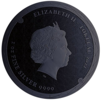 Tokelau - Silver Equilibrium Water Fire Black Platinum Colorized Coin - 1 oz
