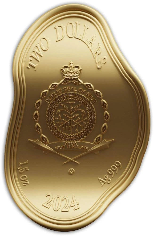 Niue - MELTING CLOCK Salvador Dali Gilded - 1,5 oz