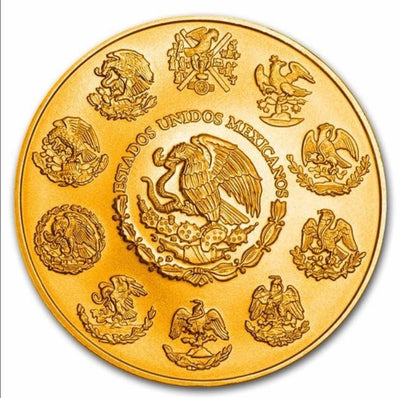 Mexico - Libertad Aztec Pyramid Folk 24k Gold Gilded Colorized Silver Coin - 1 oz