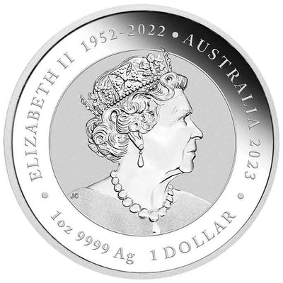 2023 - 1 oz - Australian Chinese Myths and Legends Series Dragon & Koi fish Silver Coin (In Capsule)