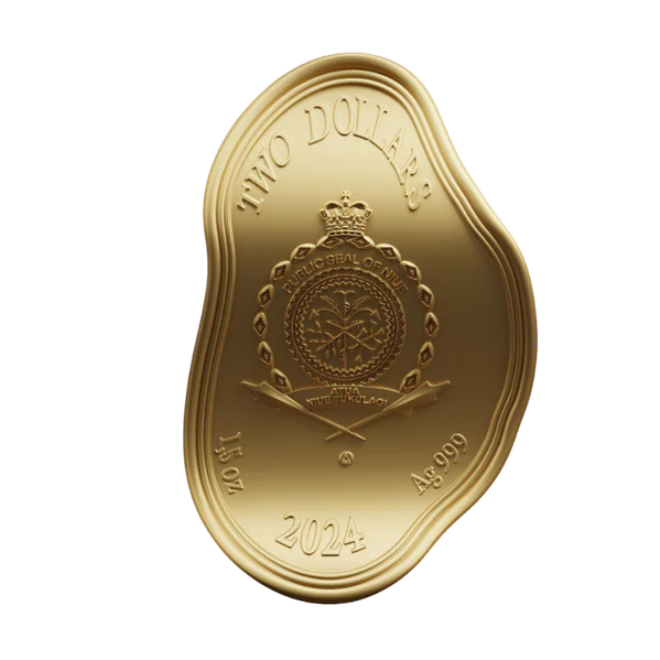 Niue - MELTING CLOCK Salvador Dali Gilded - 1,5 oz