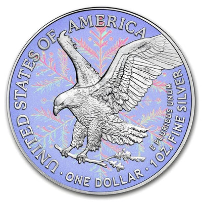 USA - Silver Eagle Holographic Snowflake Colorized Coin