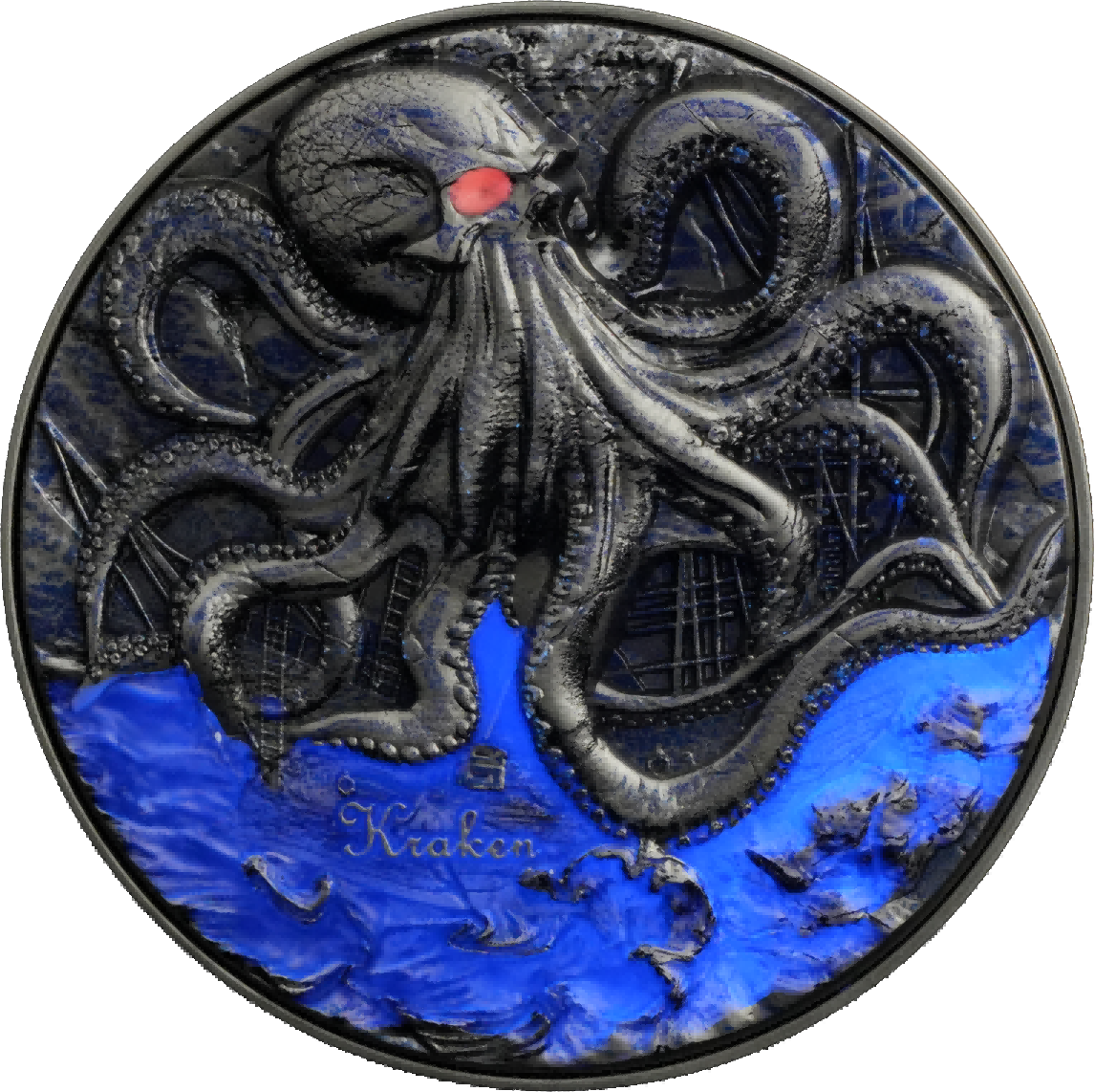 Cameroon - Kraken Bi-Metal - 2 oz silver & 11,5 oz Copper