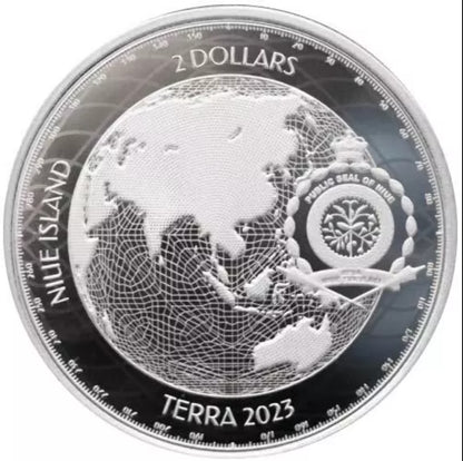 2023 - 1 oz - Niue Silver Terra Coin (In Capsule)