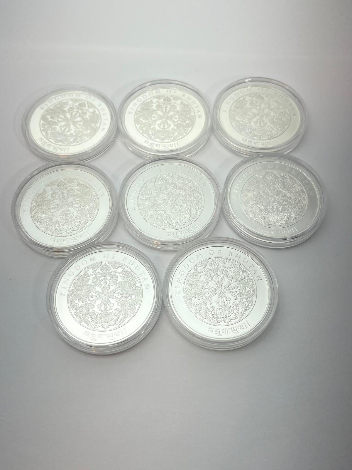 Kingdom of Bhutan –  Chinese Lunar Series 2017–2024 – 8 x 1 oz Silvermynt