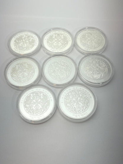 Kingdom of Bhutan –  Chinese Lunar Series 2017–2024 – 8 x 1 oz Silvermynt