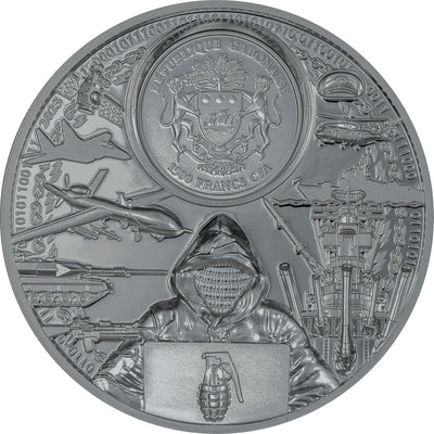 Gabon - Time Flies - War has no real winner BLACK PROOF