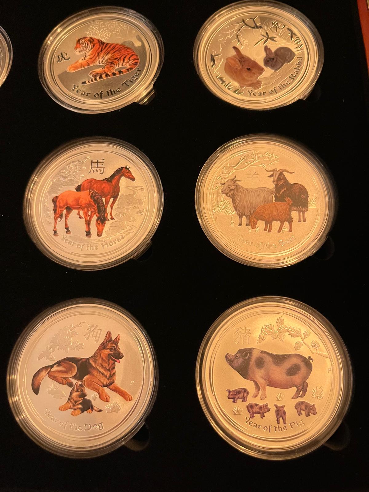 12 x 1 oz - Lunar Series II Colored Complete 2008-2019