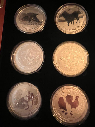 12 x 1 oz - Lunar Serie II komplett 2008-2019
