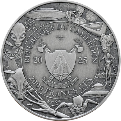 Alien Face UHR 2oz Antiqued – Alien & UFO series 2 oz