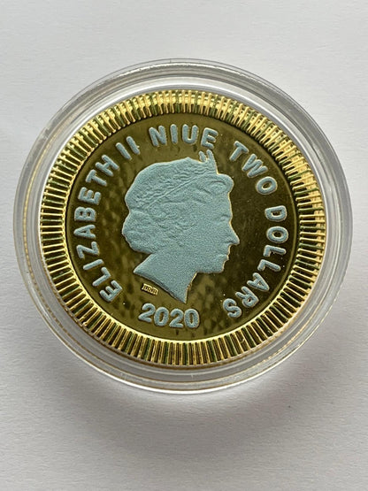 Athenian Owl – Bronze/Gold Background, Gold Eyes - 1 oz