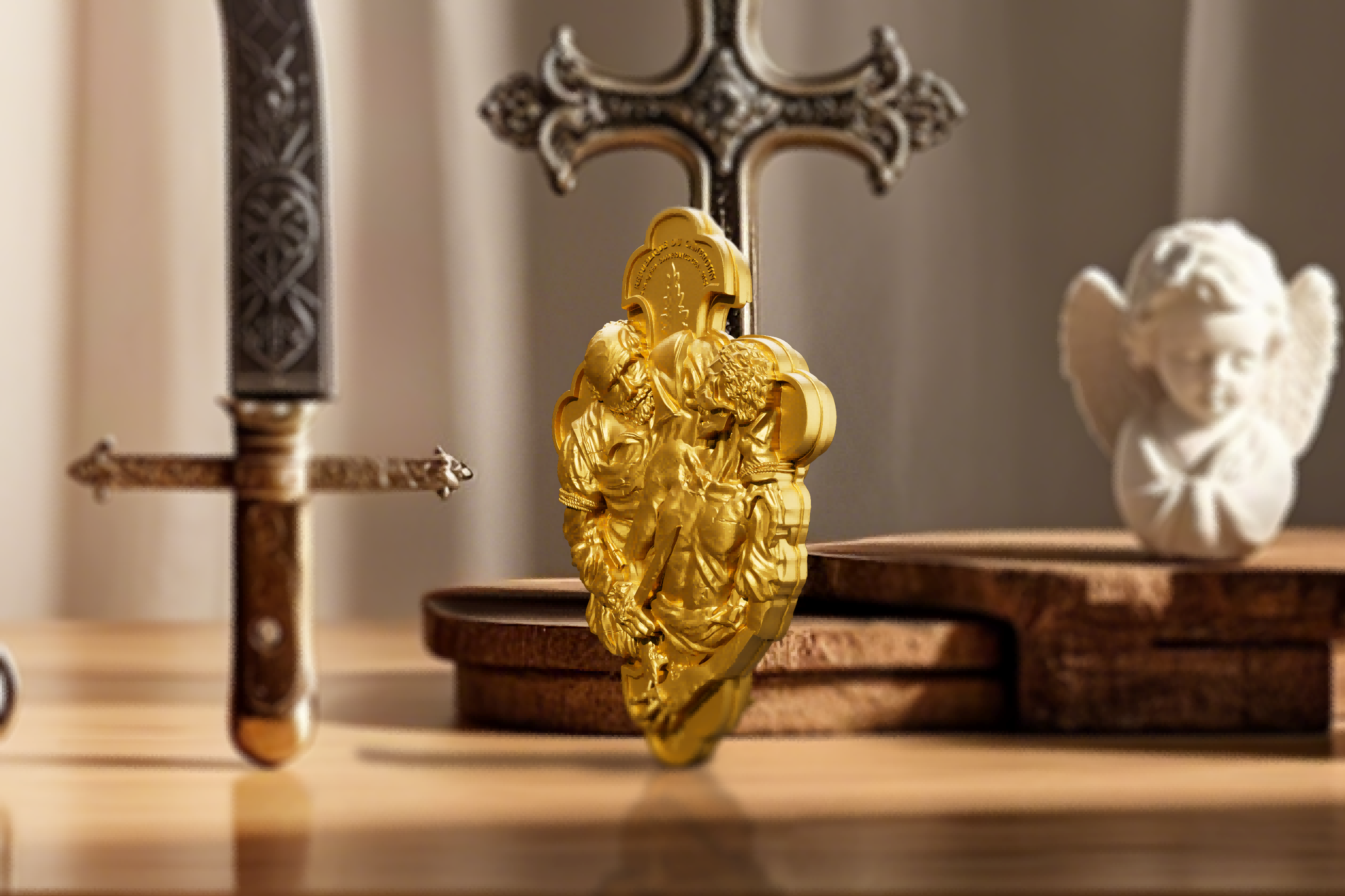 Cameroon - Saint Bartholomew 12 Apostle Series GILDED - 2 oz