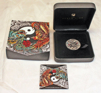 Double Dragon & Double Phoenix Antique Finish 2 oz