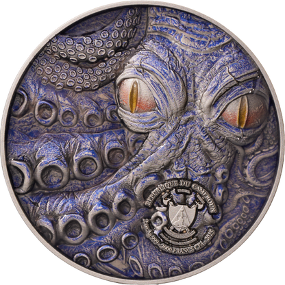 Cameroon - Kraken Bi-Metal - 2 oz silver & 11,5 oz Copper