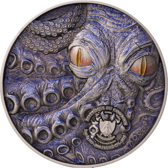Cameroon - Kraken Bi-Metal - 2 oz silver & 11,5 oz Copper