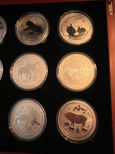 12 x 1 oz - Lunar Serie II komplett 2008-2019