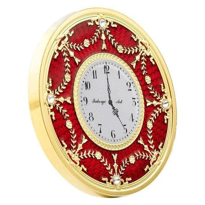 Niue - Fabergé Red Table Clock 24k Gold Gilded Proof Silver Coin - 1 oz