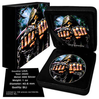 America - Silver Eagle Game Over Colorized Coin - 1 oz