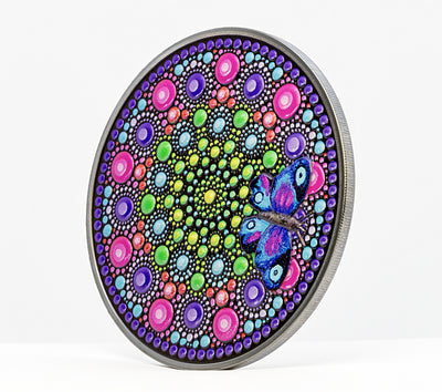 Flower with Butterfly - Dot Art 3 oz