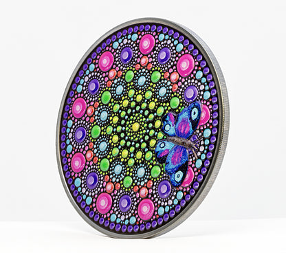 Flower with Butterfly – Dot Art 3 oz