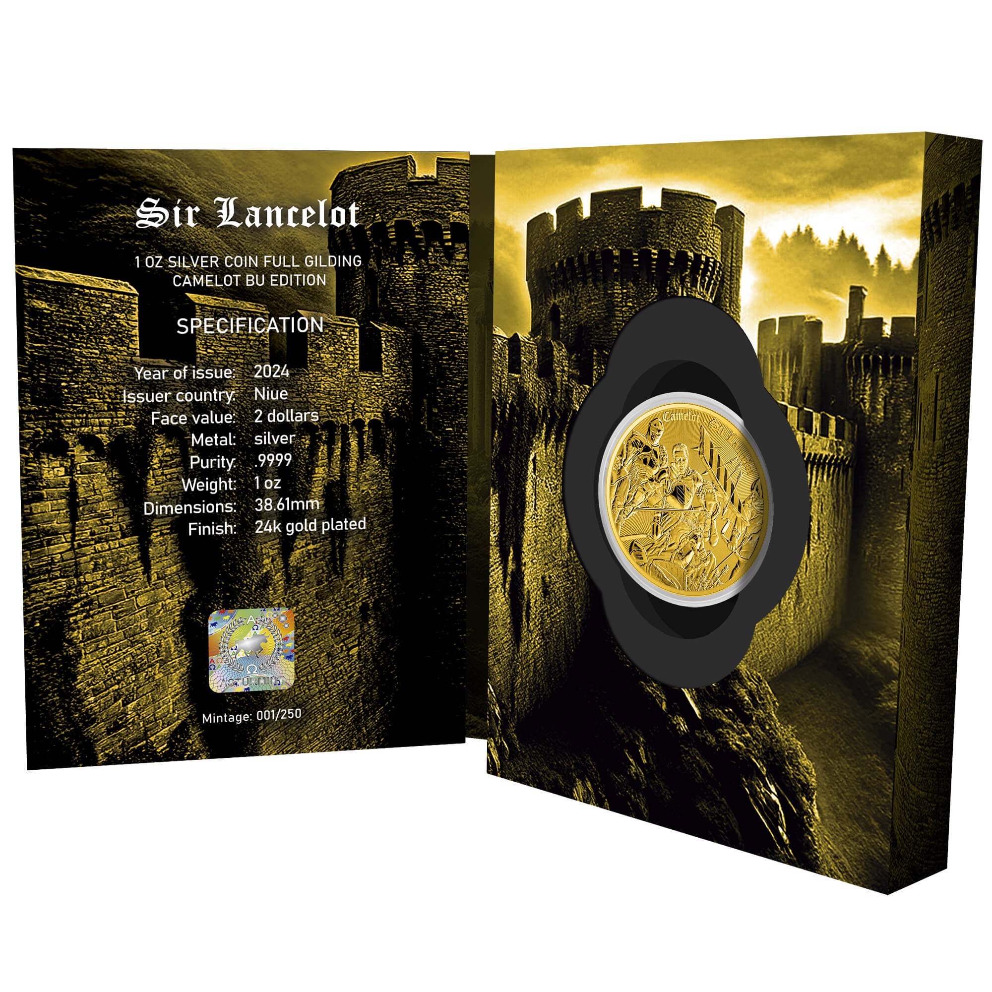 Niue - Camelot - Sir Lancelot - Full Gilding - 1 oz