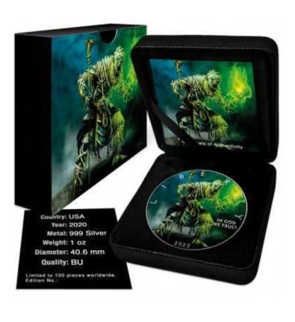 America - Silver Eagle Green Mummy Colorized Coin - 1 oz