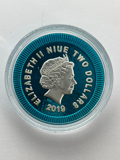 Athenian Owl Turqoise background White Eyes - 1 oz