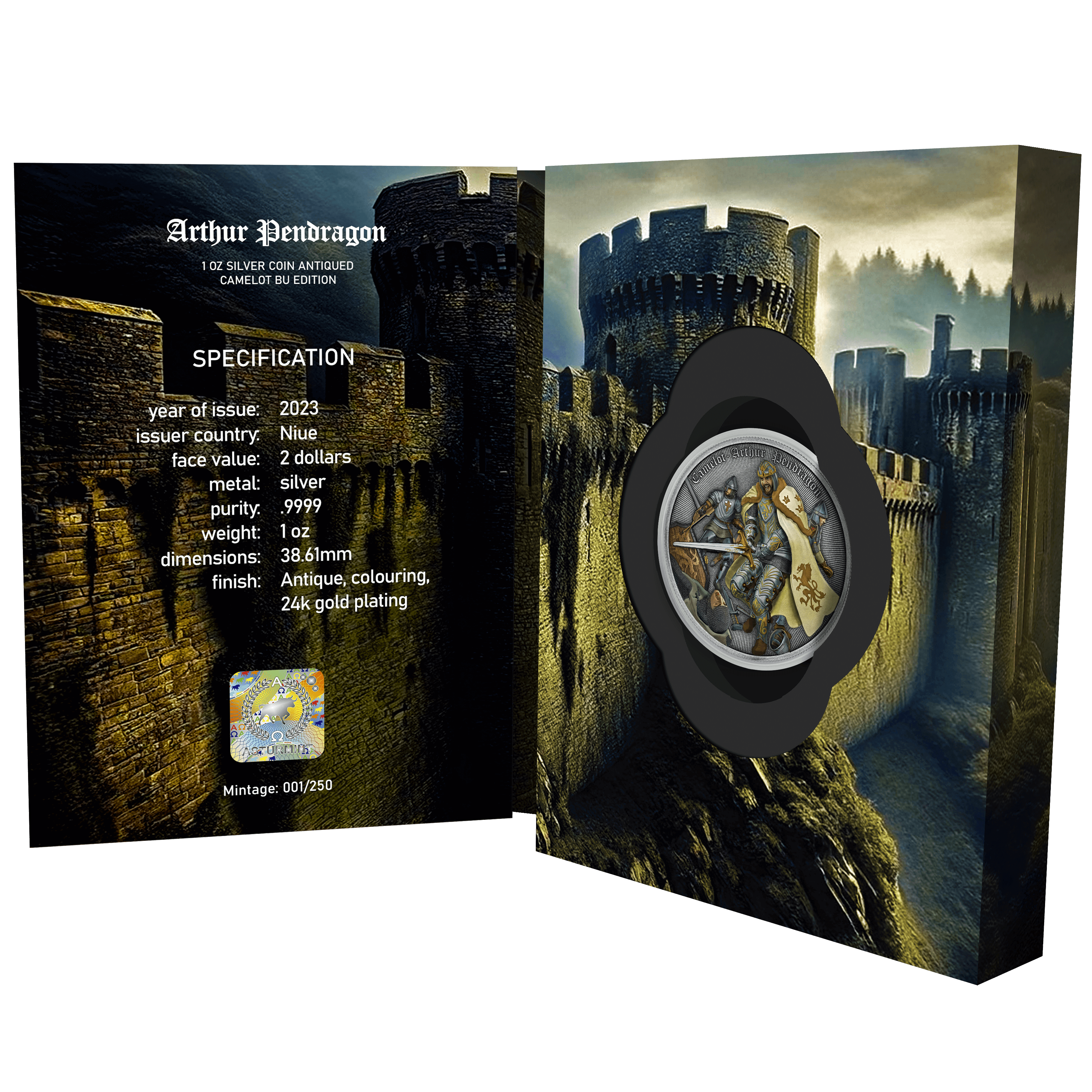 Niue - Camelot - Arthur Pendragon - Antique Finish - 1 oz