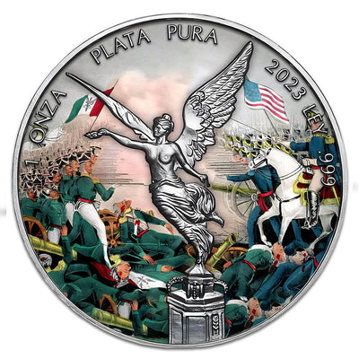 Mexico – Libertad Mexican-American War II Colorized Silver Coin - 1 oz