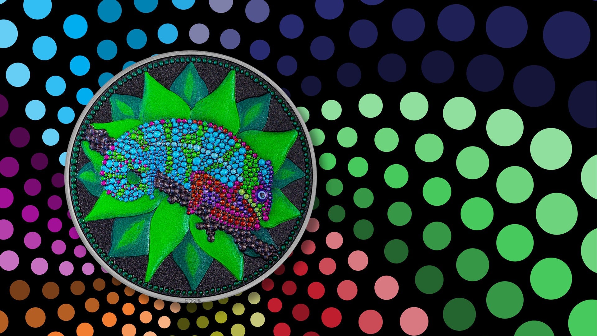 Palau - Chameleon - Dot Art series - 3 oz