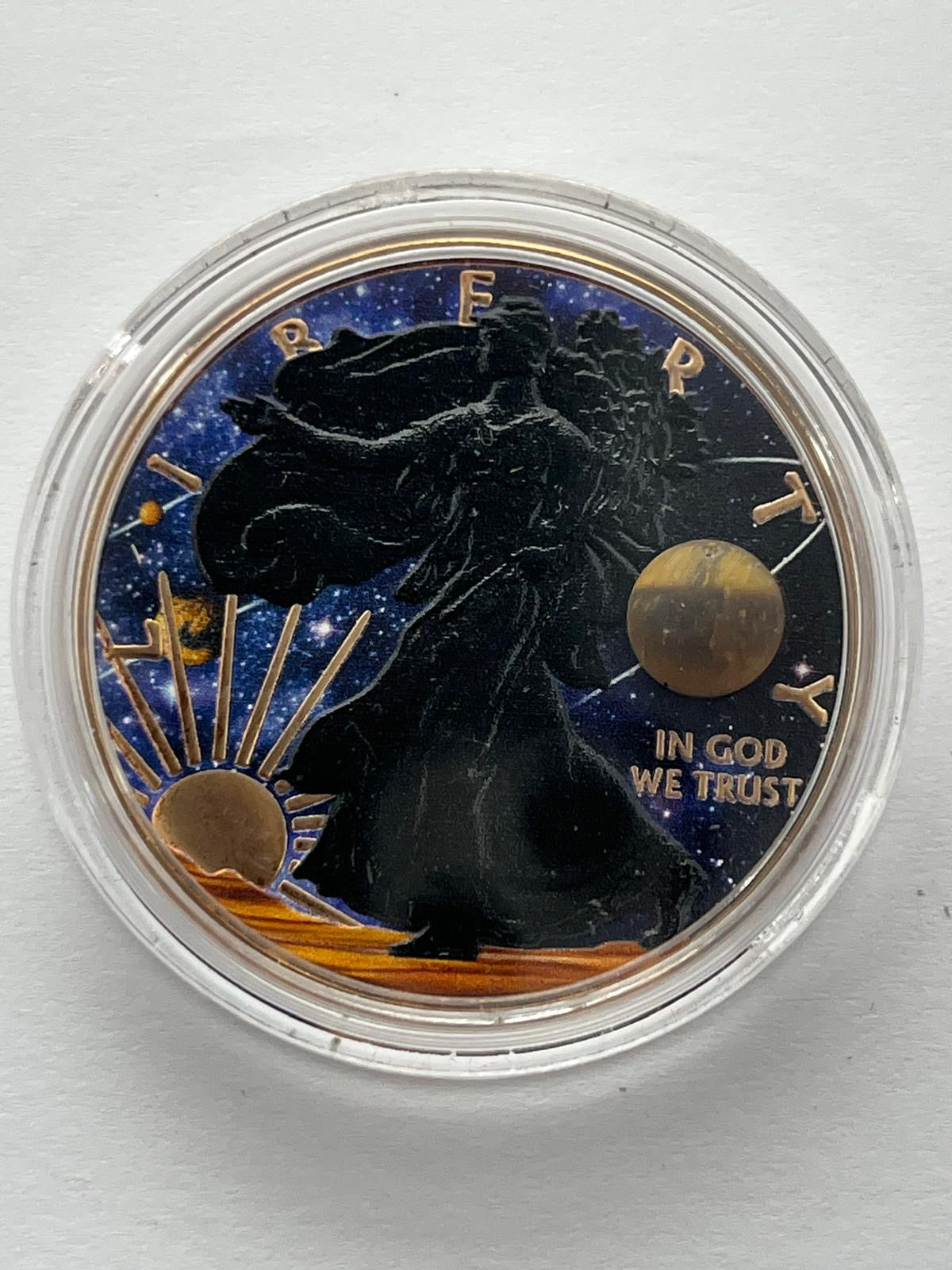 Astronomy Silver Eagle Tiger's Eye - 1 oz