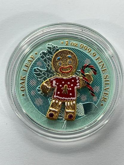 Gingerbread Turqoise background Red Sweater - 1 oz
