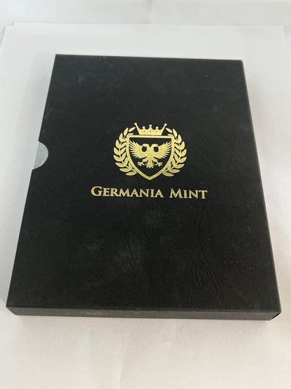The Allegories Colombia &amp; Germania Blue Gold Gilded 2 oz