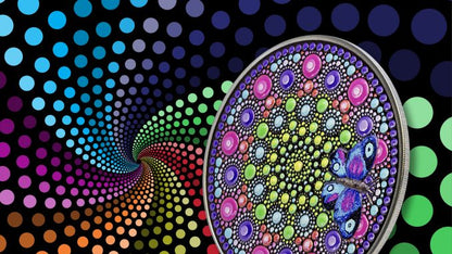 Flower with Butterfly – Dot Art 3 oz