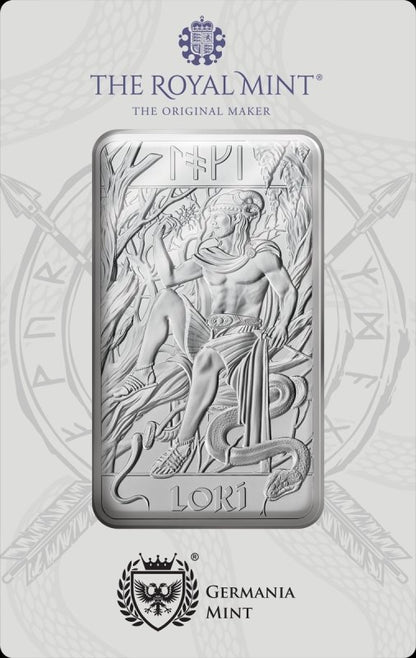 The Royal Mint and Germania Mint Norse Gods Loki Silver Bar (In Assay) - 10 oz