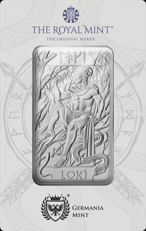 The Royal Mint and Germania Mint Norse Gods Loki Silver Bar (In Assay) - 10 oz