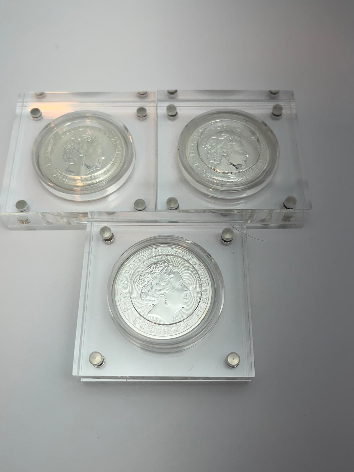 Komplett samling – Queen’s Beasts 11 x 1 oz silver, förgyllda med 24 K guld