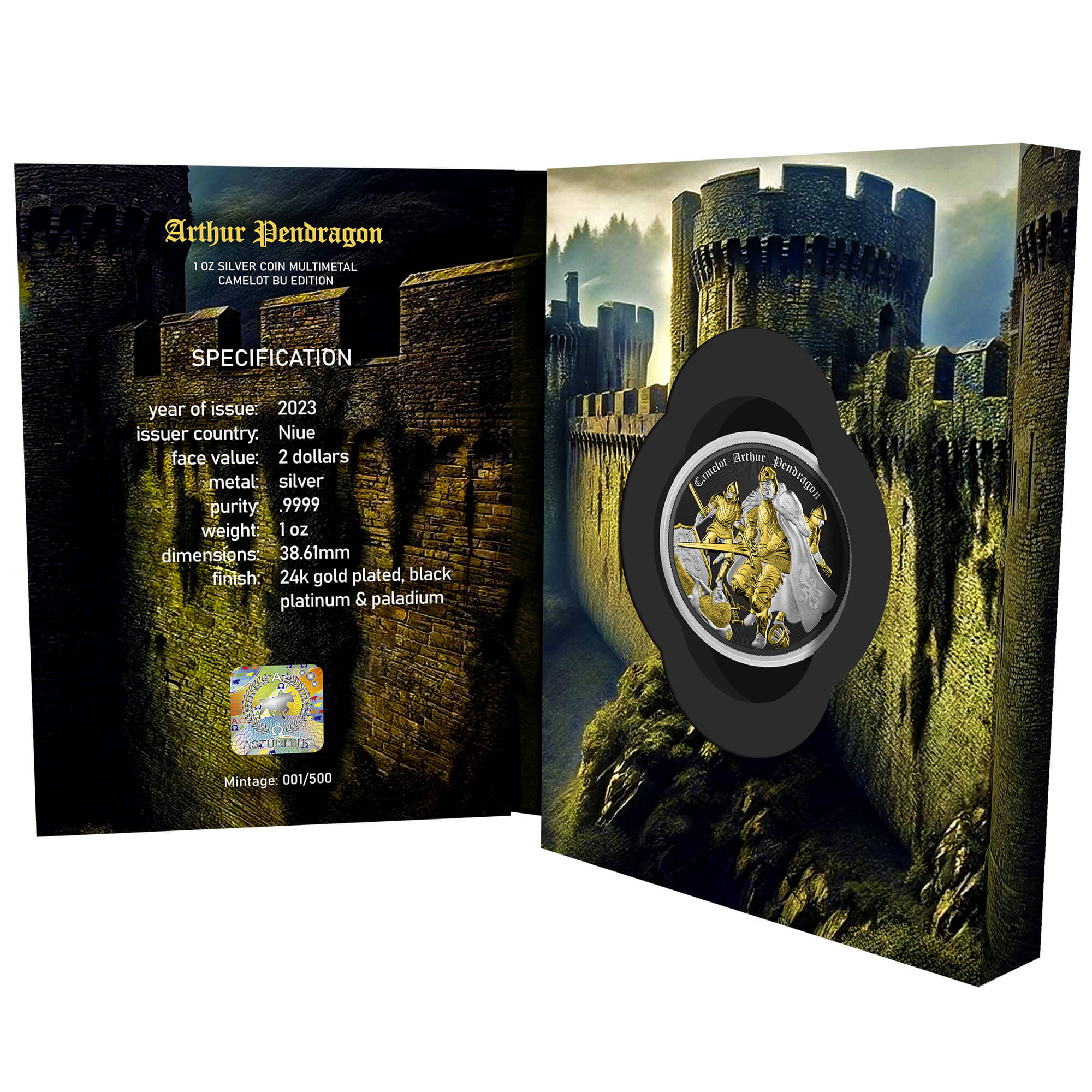 Niue - Camelot - Arthur Pendragon - Multimetal - 1 oz