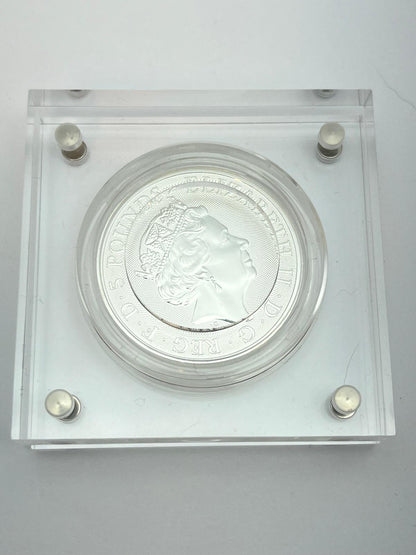 Komplett samling – Queen’s Beasts 11 x 1 oz silver, förgyllda med 24 K guld