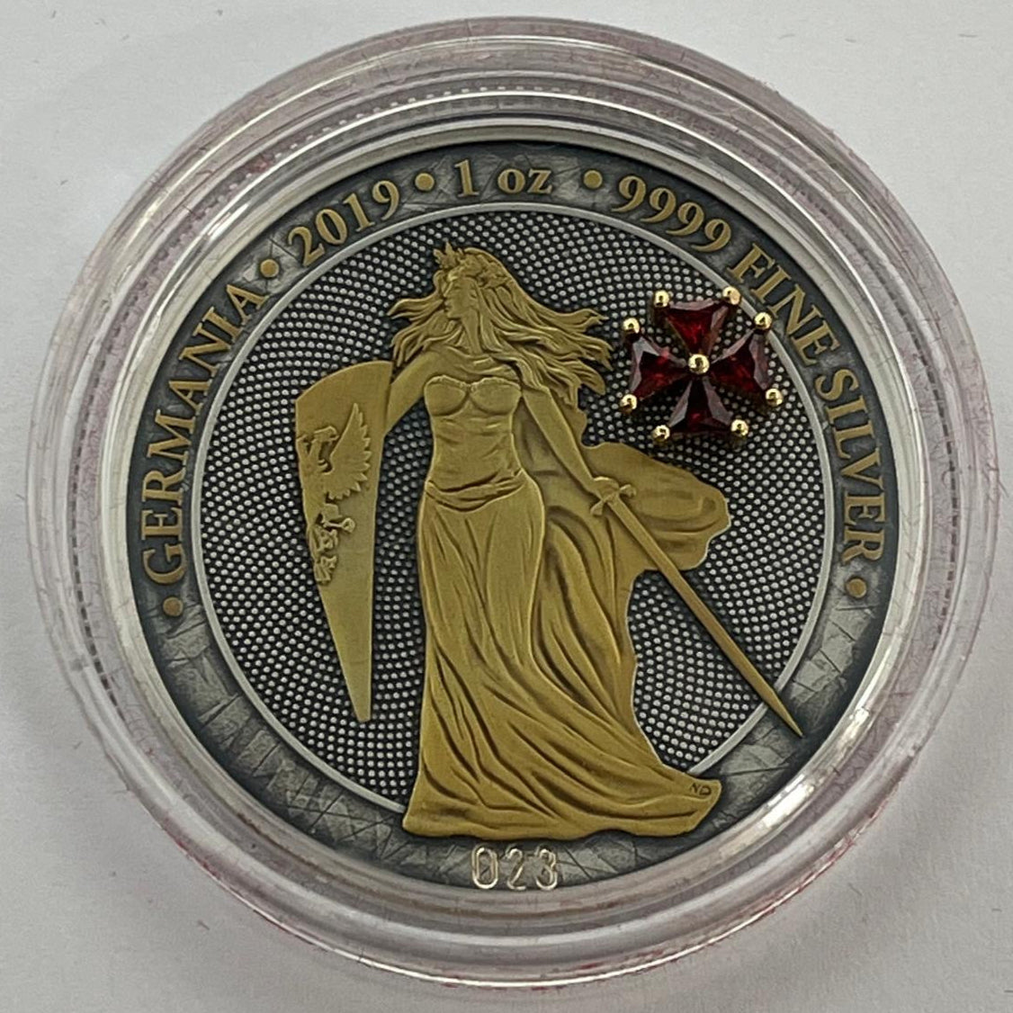 Allegories Cross Red Crystal Cross 1 oz