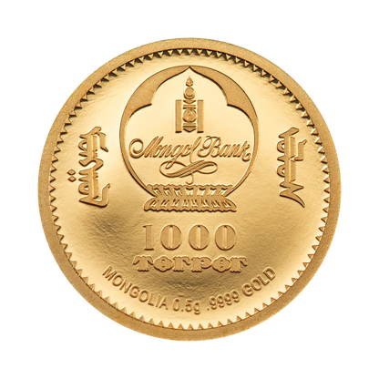 Mongolia - CHINGGIS KHAAN Gold - 0.5 g