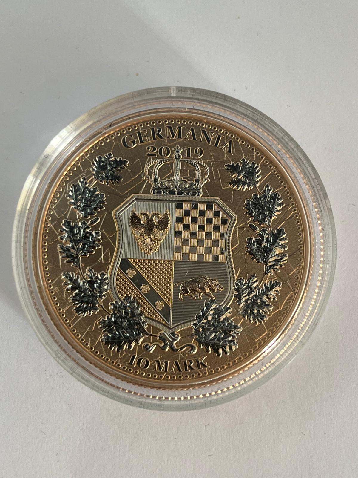 The Allegories Britannia &amp; Germania Red Gold Gilded 2 oz
