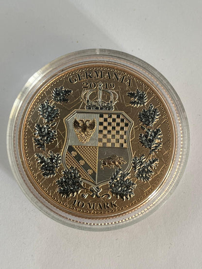 The Allegories Britannia &amp; Germania Red Gold Gilded 2 oz