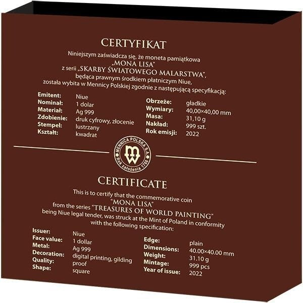 Treasures of the World - Mona Lisa 1 oz