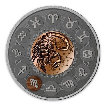 Scorpio - Zodiac Signs - Antique Finish 1 oz