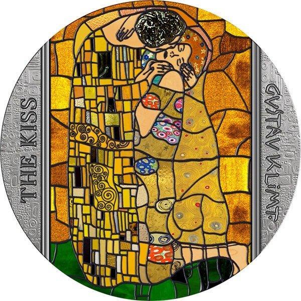 The Kiss by Gustav Klimt - Stained Glass Art 2 oz
