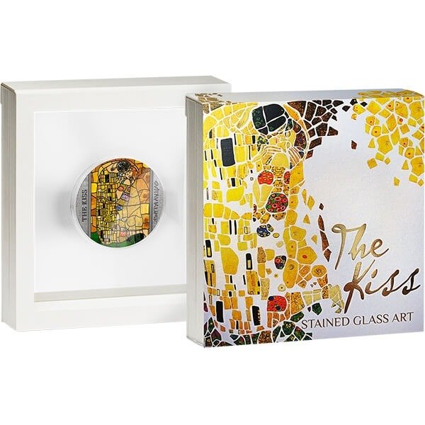The Kiss by Gustav Klimt - Stained Glass Art 2 oz